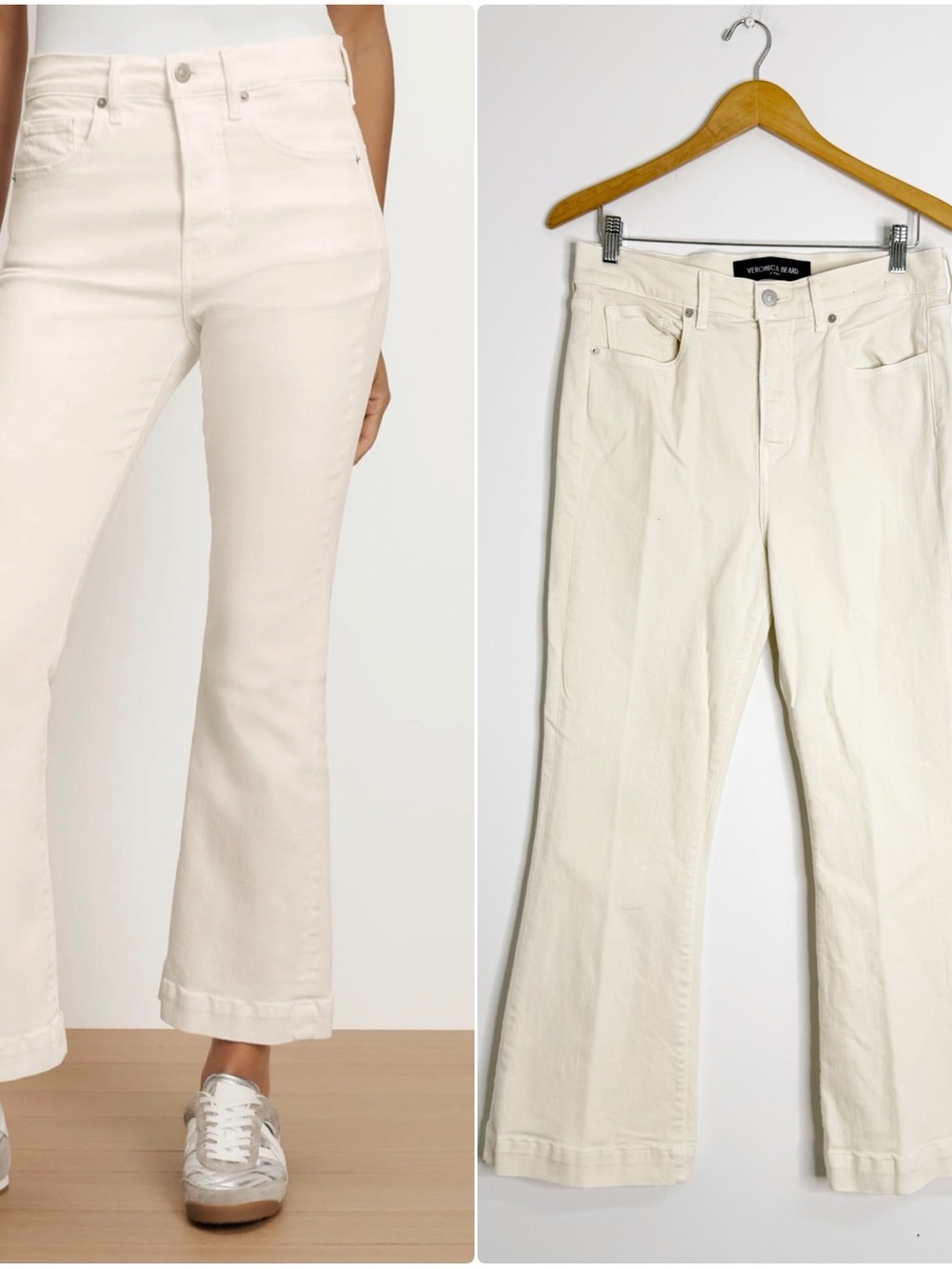 Veronica Beard Carson Ankle Flare Jeans Women’s Size 30 Bone High Rise
